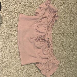 Pink Off-Shoulder Ruffle Top so cut like new!!